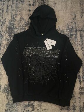 Sprayground Black Studded Spider Web Hoodie